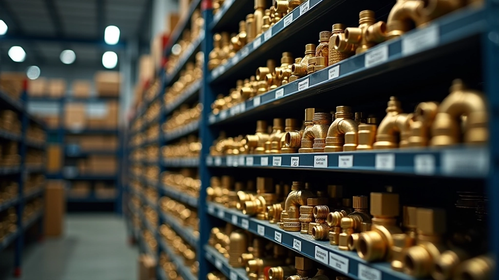 Brass fittings and connectors inventory display