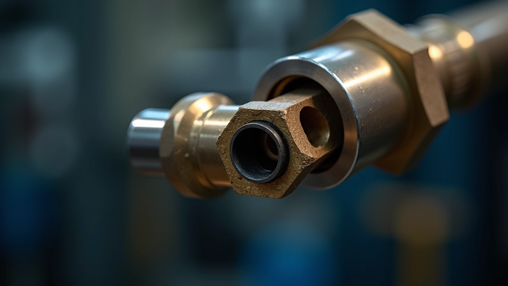 Side-by-side comparison showing properly crimped hydraulic fitting versus failed crimped fitting with visible defects and poor seal